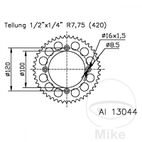 Corona Aluminio Esjot 51 Dientes Paso 420 | Motos Camaral