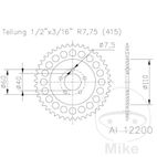 Corona Aluminio Esjot 43 Dientes Paso 415 | Motos Camaral