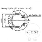 Corona Esjot Aluminio 44D Paso 520 | Motos Camaral