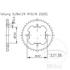 Corona 38D Paso 520 Negra | Kit Arrastre | Motos Camaral