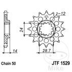 Piñón 16D Paso 530 Engranaje Fino 24/28.7mm | Motos Camaral