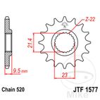 Piñón 15 Dientes Paso 520 Engranaje Fino | Motos Camaral