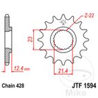 Piñón 15D Paso 428 Engranaje Fino | Motos Camaral