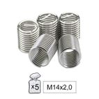 Set de 5 Helicoides M14x2.0 para reparación rosca bujía JBM 52022 - motoscamaralweb.com