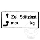 Stuetzlaschild Remolque 50kg 65x30mm | Motos Camaral