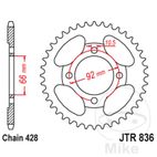 Corona 39 Dientes Paso 428 | Recambio Moto | Motos Camaral