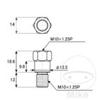 Adaptador Retrovisor M10 Der. a Izq. | JMP | Motos Camaral
