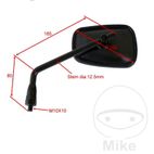 Retrovisor Negro Izquierdo JMP | Repuestos | Motos Camaral