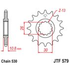 Piñón con goma anti-ruido JT SPROCKETS acero 579 - 530 - motoscamaralweb.com