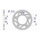 Corona AFAM aluminio 36801 - Paso 520 - motoscamaralweb.com