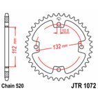 Corona JT SPROCKETS acero estándar 1072 - Paso 520 - motoscamaralweb.com