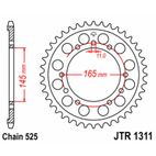 Corona JT SPROCKETS acero estándar 1311 - Paso 525 - motoscamaralweb.com