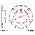 Corona JT SPROCKETS acero estándar 1794 - Paso 428 - motoscamaralweb.com