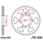 Corona JT SPROCKETS acero estándar 1826 - Paso 520 - motoscamaralweb.com