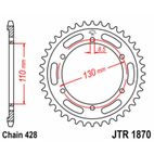 Corona JT SPROCKETS acero estándar 1870 - Paso 428 - motoscamaralweb.com