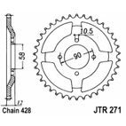 Corona JT SPROCKETS acero estándar 271 - Paso 428 - motoscamaralweb.com