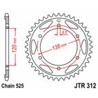 Corona JT SPROCKETS acero estándar 312 - Paso 525 - motoscamaralweb.com