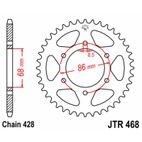 Corona JT SPROCKETS acero estándar 468 - Paso 428 - motoscamaralweb.com
