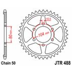 Corona JT SPROCKETS acero estándar 488 - Paso 530 - motoscamaralweb.com