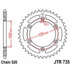 Corona JT SPROCKETS acero estándar 735 - Paso 520 - motoscamaralweb.com
