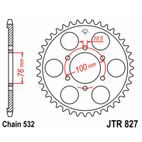 Corona JT SPROCKETS acero estándar 827 - Paso 520 - motoscamaralweb.com