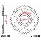 Corona JT SPROCKETS acero estándar 835 - Paso 428 - motoscamaralweb.com
