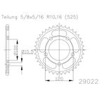 Corona ESJOT Acero 50-29022 43 dientes - motoscamaralweb.com
