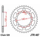 Corona JT SPROCKETS acero estándar 487 - Paso 520 - motoscamaralweb.com