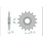 Piñón AFAM acero estándar 21512 - Paso 520 - motoscamaralweb.com