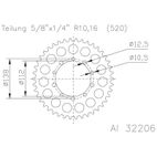 Corona ESJOT aluminio 51-32206 47 dientes - motoscamaralweb.com