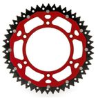 Corona ART doble compuesto (aluminio/acero) ultraligera autolimpiable - 51 dientes. paso 520. Roja - motoscamaralweb.com