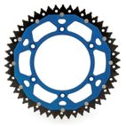 Corona ART doble compuesto (aluminio/acero) ultraligera autolimpiable - 48 dientes. paso 520. Azul - motoscamaralweb.com