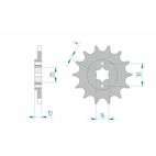 Piñón AFAM acero estándar 46203 - Paso 520 - motoscamaralweb.com
