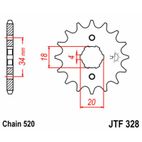Piñón JT SPROCKETS acero estándar 328 - Paso 520 - motoscamaralweb.com