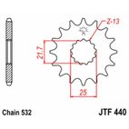 Piñón JT SPROCKETS acero estándar 440 - Paso 532 - motoscamaralweb.com