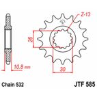Piñón JT SPROCKETS acero estándar 585 - Paso 532 - motoscamaralweb.com