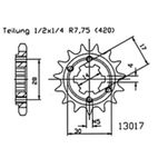Piñón ESJOT acero 50-13017 14 dientes - motoscamaralweb.com