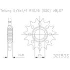 Piñón ESJOT acero 50-32153 16 dientes - motoscamaralweb.com