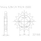 Piñon ESJOT Acero 50-32166 15 dientes - motoscamaralweb.com