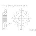 Piñon ESJOT Acero 50-35050 15 dientes - motoscamaralweb.com