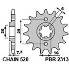 Piñón PBR acero estándar 2313 - 520 - motoscamaralweb.com