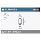 Lámpara V PARTS SV 8.6-8 12V 5W - 10 uds - motoscamaralweb.com