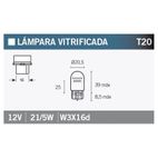Lámpara V PARTS 12V 21 / 5W doble filamento - 10 uds - motoscamaralweb.com