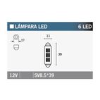 Lámpara V PARTS 6LED SV 8.5*39 - 10 uds - motoscamaralweb.com