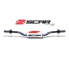 Manillar SCAR O² Color 85SX/TC85 Ø28.6mm - Azul oscuro / Protector blanco - motoscamaralweb.com