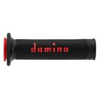 Puños racing DOMINO 126mm negro/rojo A01041C4240- motoscamaralweb.com
