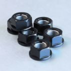 Tuerca de corona PRO-BOLT aluminio 10x1.25mm - Negro (6 unidades) - motoscamaralweb.com