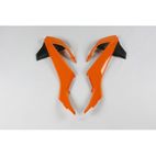 Plásticos laterales de radiador UFO KTM naranja / negro KT04073-999 - motoscamaralweb.com
