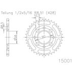 Corona ESJOT Acero 50-15001 36 dientes - motoscamaralweb.com