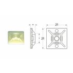 Base adhesiva para bridas de nylon BIHR blanco 21 x 21mm - motoscamaralweb.com